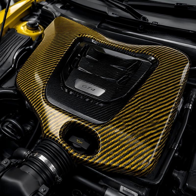 Yellow and black Kevlar hybrid carbon fiber weave