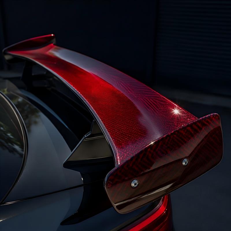 Candy red tinted carbon fiber with transparent red clear coat