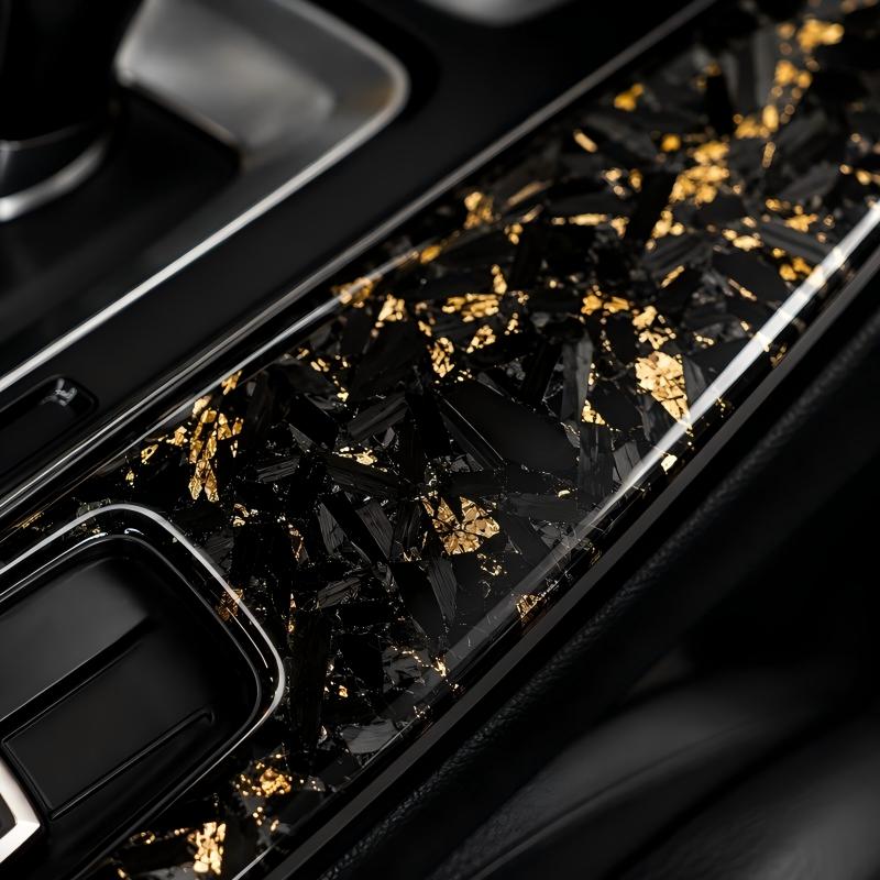 Gold flake forged carbon fiber with gold leaf flakes