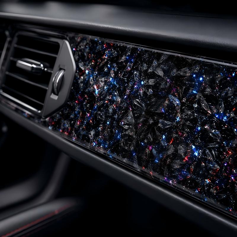 Metallic flake forged carbon fiber with colored pigment flakes