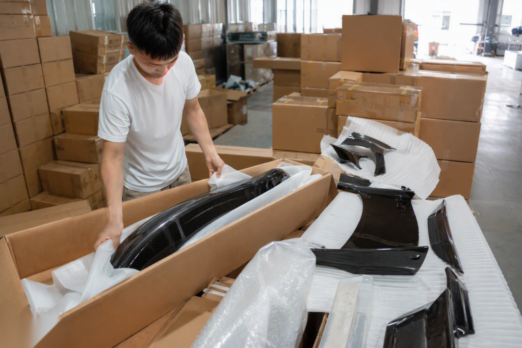 Wholesale carbon fiber parts packed for export
