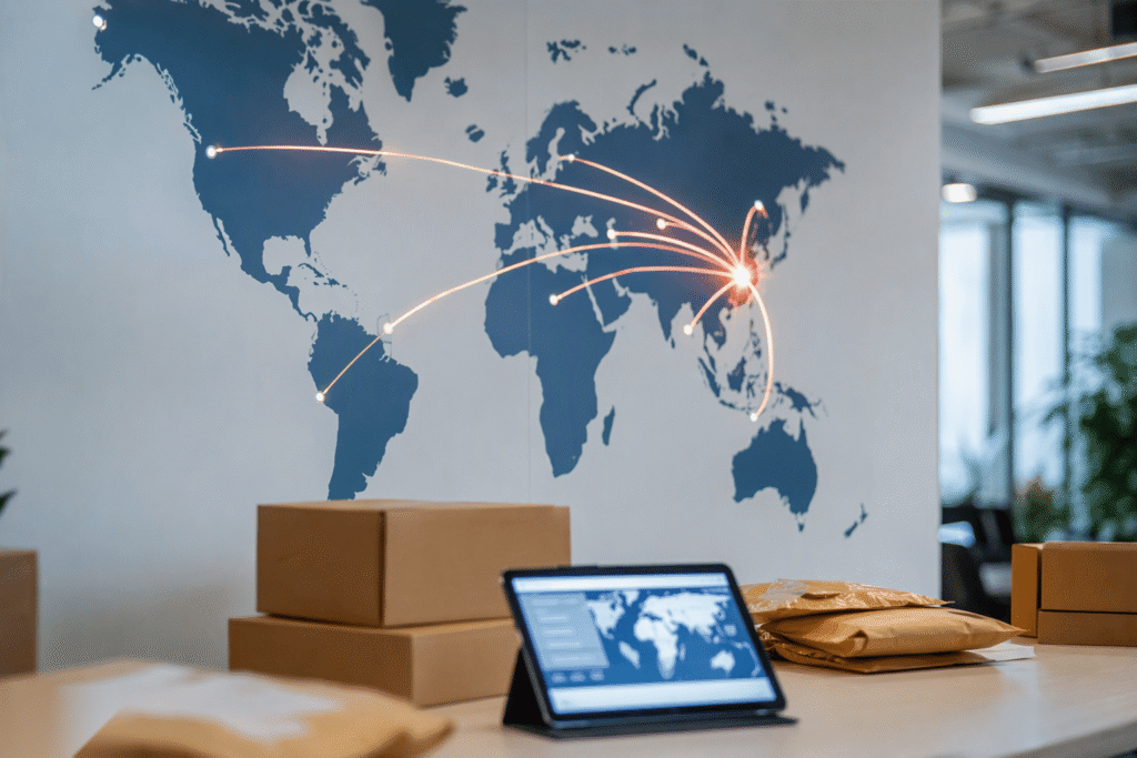 Worldwide carbon fiber parts shipping routes from China to US and Europe