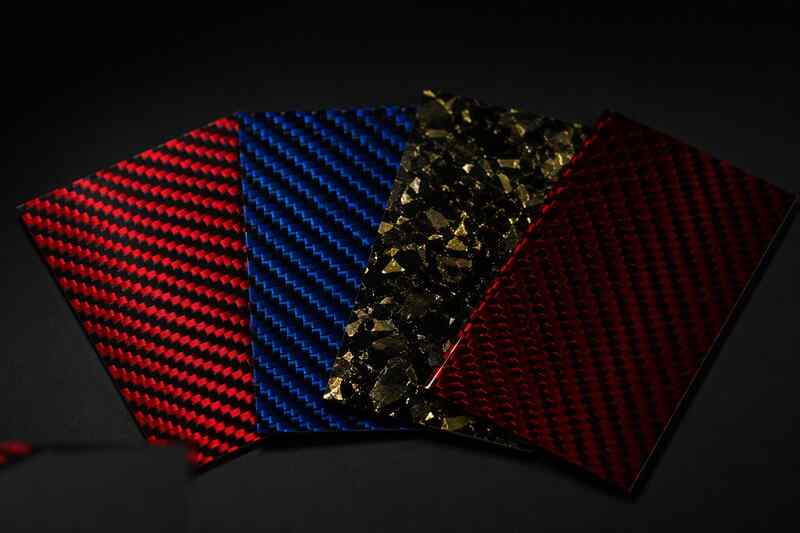 Colored carbon fiber: Kevlar hybrids and candy tints