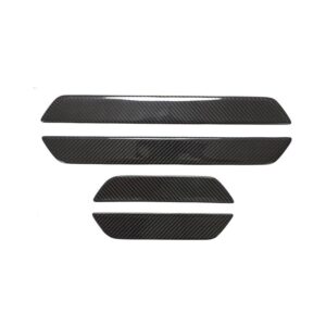 tesla model 3 100% Dry Real Carbon fiber Car Inner and Exterior Door Sill Scuff Step Protector Cover Trim