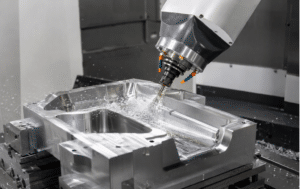 CNC machining an aluminum carbon fiber mold in our factory