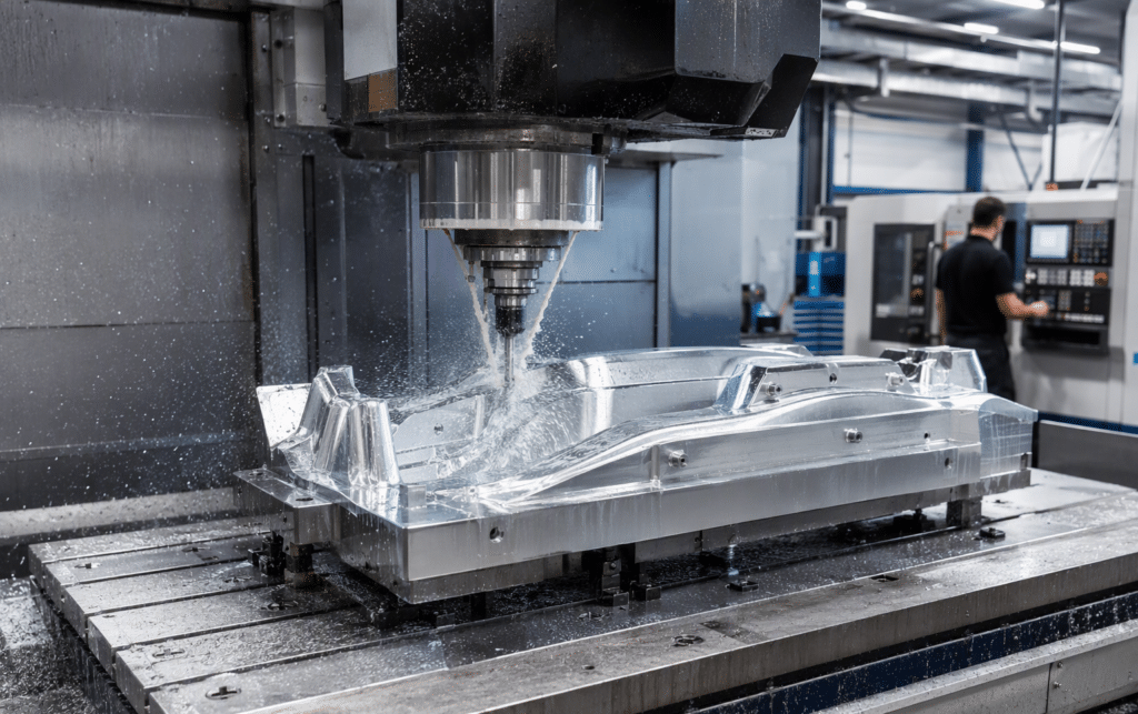 CNC machined mold for carbon fiber fabrication