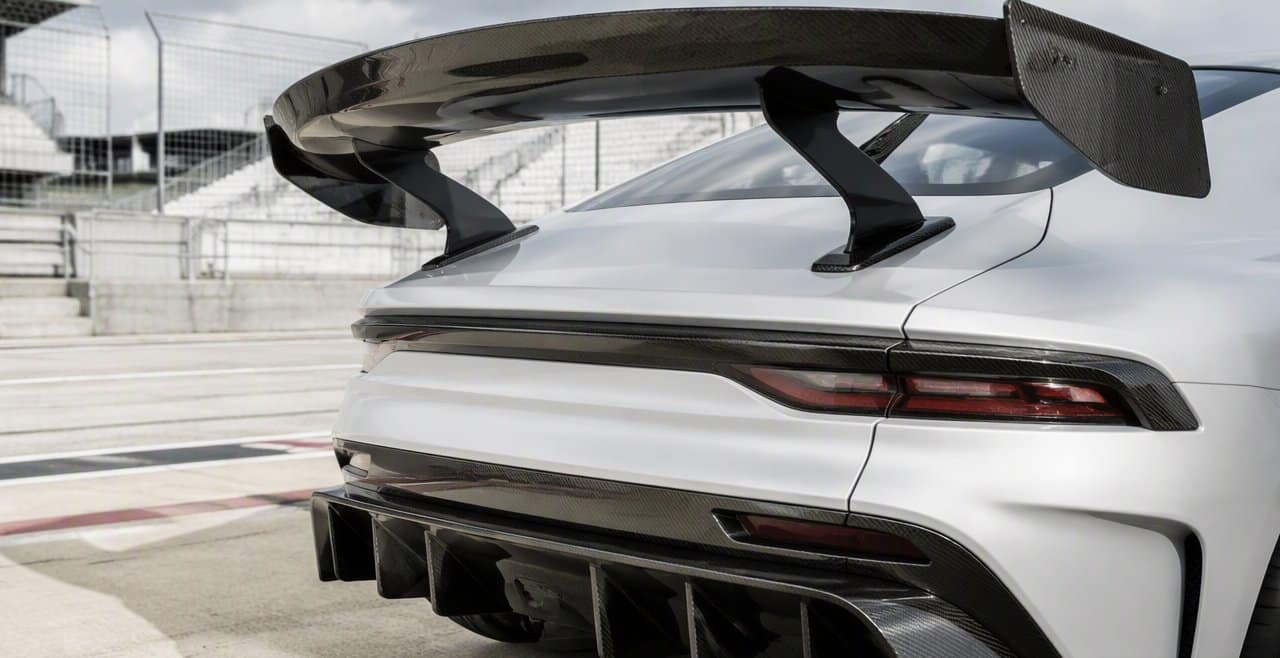 Carbon fiber rear wing and diffuser aero prototype parts