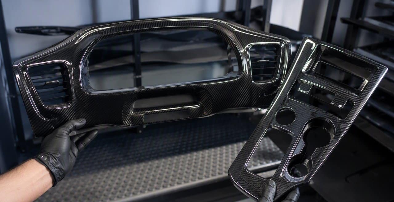 Carbon fiber interior trim prototype panels