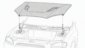 Carbon fiber hood factory hinge mounting diagram