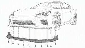 Carbon fiber front lip mounting points diagram