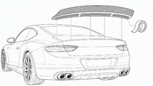 Carbon fiber rear spoiler tape mounting zones diagram