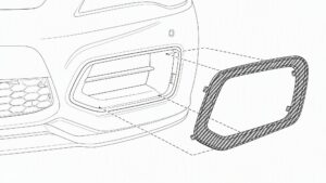 Carbon fiber bumper vent trim placement diagram