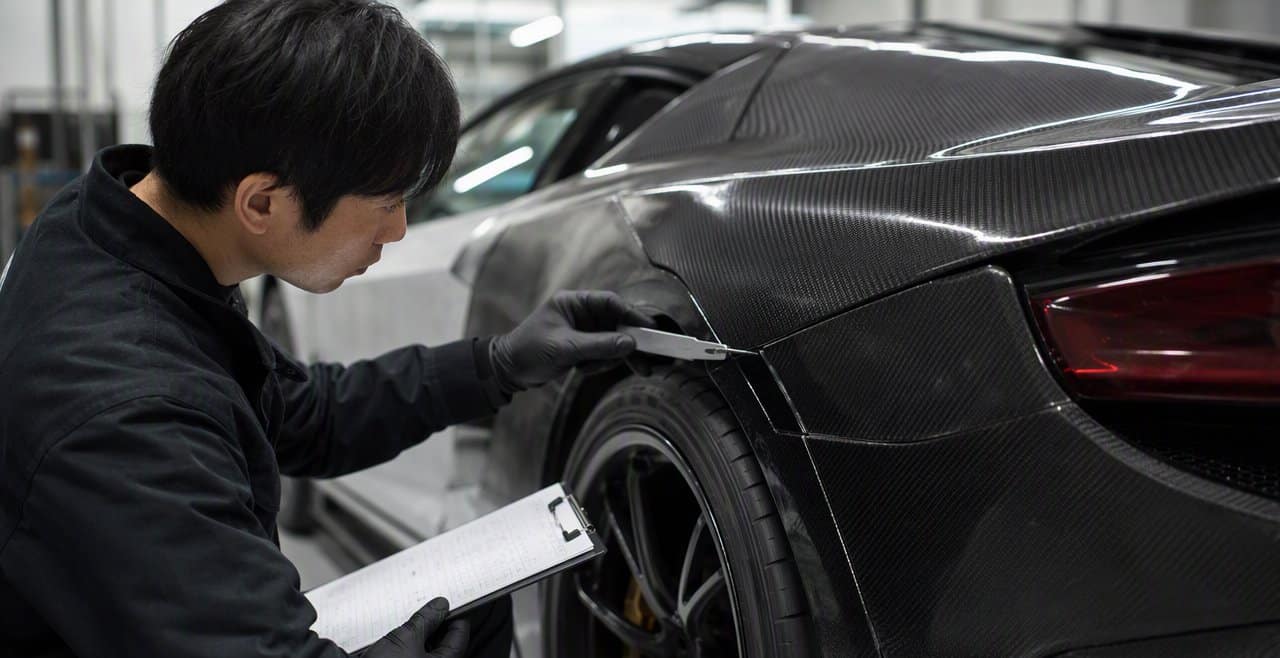Real-vehicle fitment validation of a carbon fiber prototype body kit