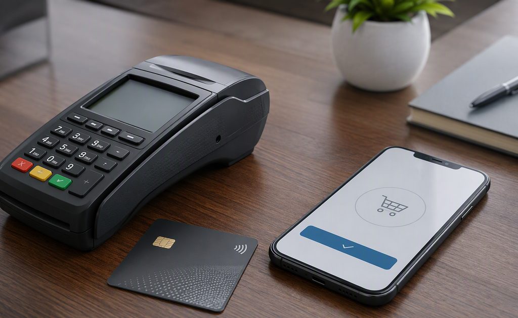 Payment terminal and credit card for secure online payment