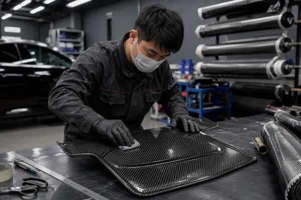 Custom carbon fiber apron built on an existing factory mold