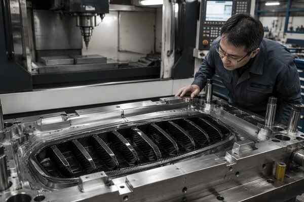 Full custom carbon fiber grille development with a new mold